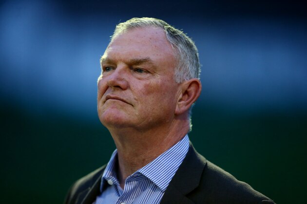 REIGATE, ENGLAND - SEPTEMBER 02:  Greg Clarke, new chairman of The Football Association watches on during The Emirates FA Cup Qualifying First Round match between South Park and Dorking at King George's Field on September 2, 2016 in Reigate, England.  (Photo by Jordan Mansfield/Getty Images)