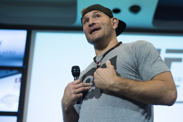 LAS VEGAS, NV - JULY 6:  Stipe Miocic performs during the UFC Lip Sync Challenge in Lagasse's Stadium at The Palazzo Las Vegas on July 6, 2016 in Las Vegas, Nevada. (Photo by Cooper Neill/Zuffa LLC/Zuffa LLC via Getty Images)