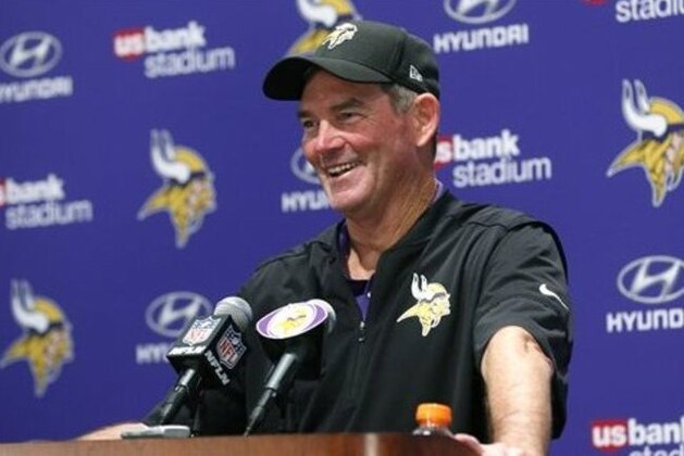 Minnesota Vikings head coach Mike Zimmer speaks during a news conference after an NFL preseason football game against the Los Angeles Rams Thursday, Sept. 1, 2016, in Minneapolis. (AP Photo/Jim Mone)