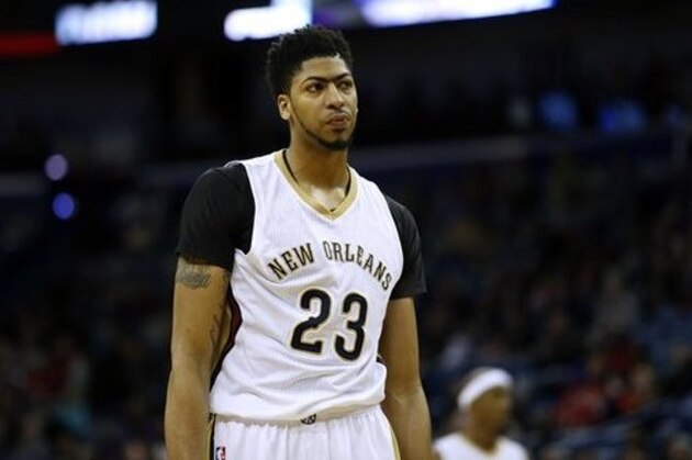 New Orleans Pelicans forward Anthony Davis (23) during the second half of an NBA basketball game against the Utah Jazz in New Orleans, Wednesday, Feb. 10, 2016. (AP Photo/Tyler Kaufman)