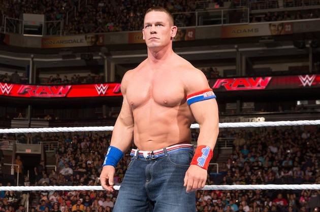 Feb 21, 2016; Daytona Beach, FL, USA; Professional wrestler John Cena during a press conference before the Daytona 500 at Daytona International Speedway. Mandatory Credit: Mark J. Rebilas-USA TODAY Sports