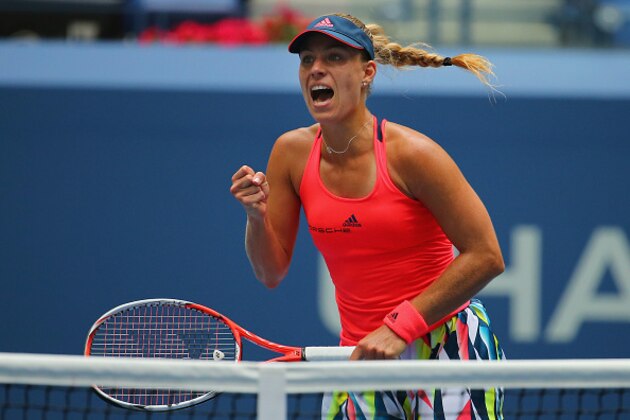 NEW YORK, NY - SEPTEMBER 06:  Angelique Kerber of Germany reacts against Roberta Vinci of Italy during their Women's Singles Quarterfinal Matchon Day Nine of the 2016 US Open at the USTA Billie Jean King National Tennis Center on September 6, 2016 in the Queens borough of New York City.  (Photo by Mike Stobe/Getty Images for USTA)