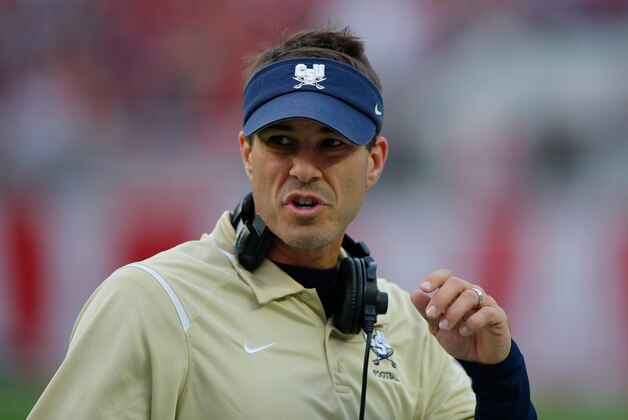 TUSCALOOSA, AL - NOVEMBER 21:  Head coach Jamey Chadwell of the Charleston Southern Buccaneers looks on during the game against the Alabama Crimson Tide at Bryant-Denny Stadium on November 21, 2015 in Tuscaloosa, Alabama.  (Photo by Kevin C. Cox/Getty Images)