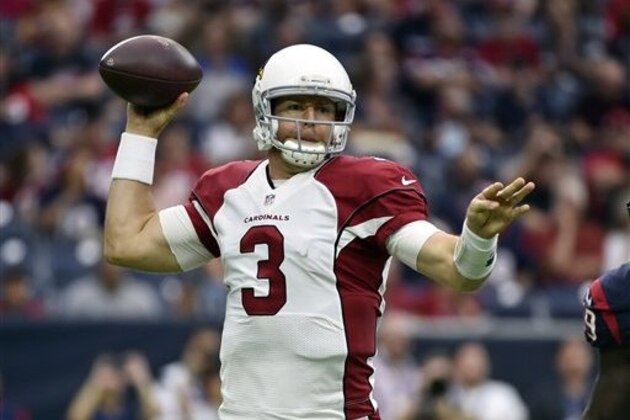 Arizona Cardinals quarterback Carson Palmer (3) throws against the Houston Texans during the first half of an NFL preseason football game, Sunday, Aug. 28, 2016, in Houston. (AP Photo/Eric Christian Smith)