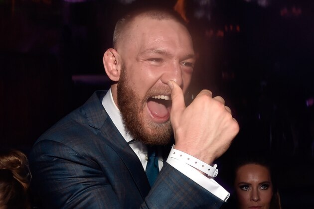 LAS VEGAS, NV - AUGUST 20:  Mixed martial artist Conor McGregor celebrates his UFC 202 victory during the official after-fight party at Intrigue Nightclub at Wynn Las Vegas on August 20, 2016 in Las Vegas, Nevada.  (Photo by David Becker/Getty Images for Wynn Las Vegas)