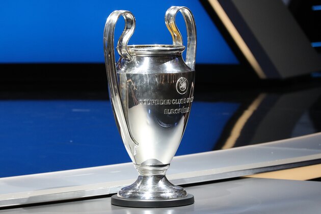 The Champions League trophy is pictured at the start of the UEFA Champions League Group stage draw ceremony, on August 25, 2016 in Monaco.  AFP PHOTO / VALERY HACHE / AFP / VALERY HACHE        (Photo credit should read VALERY HACHE/AFP/Getty Images)