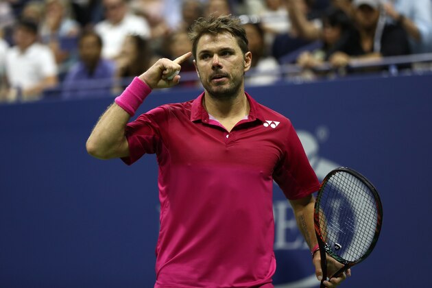 NEW YORK, NY - SEPTEMBER 11:  Stan Wawrinka of Switzerland reacts against Novak Djokovic of Serbia during their Men's Singles Final Match on Day Fourteen of the 2016 US Open at the USTA Billie Jean King National Tennis Center on September 11, 2016 in the Flushing neighborhood of the Queens borough of New York City.  (Photo by Elsa/Getty Images)
