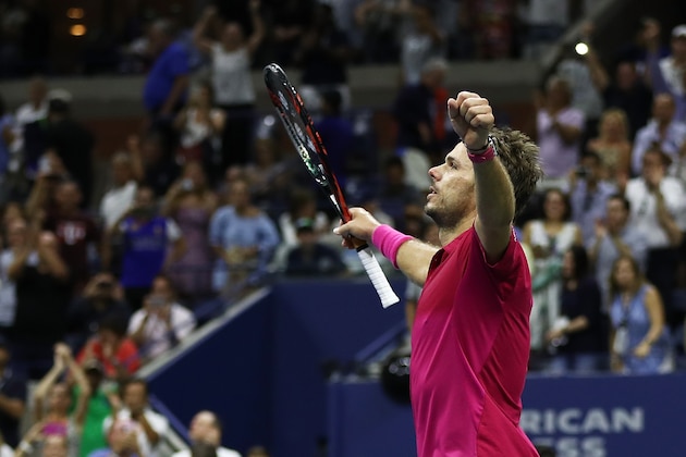 NEW YORK, NY - SEPTEMBER 11:  Stan Wawrinka of Switzerland celebrates defeating Novak Djokovic of Serbia with a score of 6-7, 6-4, 7-5, 6-3 during their Men's Singles Final Match on Day Fourteen of the 2016 US Open at the USTA Billie Jean King National Tennis Center on September 11, 2016 in the Flushing neighborhood of the Queens borough of New York City.  (Photo by Elsa/Getty Images)