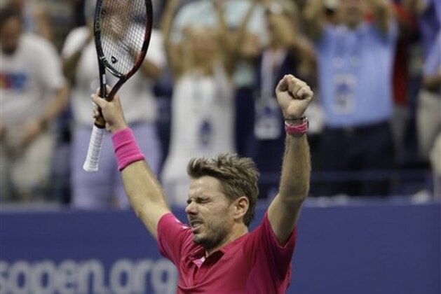 Stan Wawrinka, of Switzerland, reacts after beating Novak Djokovic, of Serbia, to win the men's singles final of the U.S. Open tennis tournament, Sunday, Sept. 11, 2016, in New York. (AP Photo/Darron Cummings)