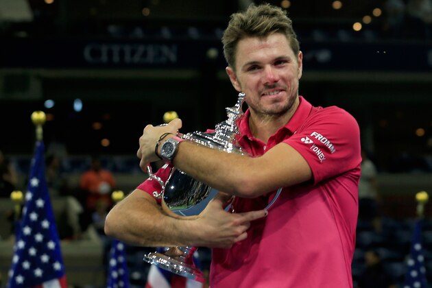 NEW YORK, NY - SEPTEMBER 11:  Stan Wawrinka of Switzerland celebrates with the trophy after winning 6-7, 6-4, 7-5, 6-3 against Novak Djokovic of Serbia during their Men's Singles Final Match on Day Fourteen of the 2016 US Open at the USTA Billie Jean King National Tennis Center on September 11, 2016 in the Queens borough of New York City.  (Photo by Chris Trotman/Getty Images for USTA)