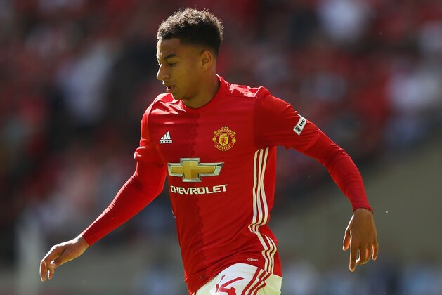 LONDON, ENGLAND - AUGUST 07:  Jesse Lingard of Manchester United during the Community Shield match between Leicester City and Manchester United at Wembley Stadium on August 7, 2016 in London, England.  (Photo by Michael Steele/Getty Images)
