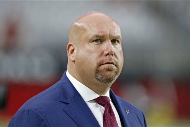 Arizona Cardinals general manager Steve Keim watches Cardinals players warm up prior to an NFL preseason football game against the Oakland Raiders Friday, Aug. 12, 2016, in Glendale, Ariz.  The Raiders defeated the Cardinals 31-10. (AP Photo/Ross D. Franklin)