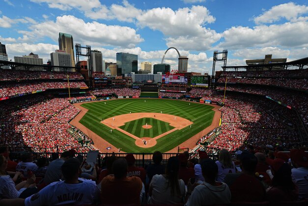 Apr 17, 2016; St. Louis, MO, USA; A general view of Busch Stadium as the Cincinnati Reds play the St. Louis Cardinals during the seventh inning. The Cardinals won 4-3. Mandatory Credit: Jeff Curry-USA TODAY Sports