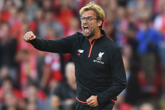 LIVERPOOL, ENGLAND - SEPTEMBER 10: Jurgen Klopp, Manager of Liverpool reacts during the Premier League match between Liverpool and Leicester City at Anfield on September 10, 2016 in Liverpool, England.  (Photo by Michael Regan/Getty Images)
