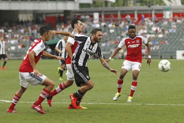 HONG KONG - JULY 30:  Grigoris Kastanos of Juventus FC in action during the match between Juventus FC and South China of Hong Kong at Hong Kong Stadium on July 30, 2016 in Hong Kong, Hong Kong.  (Photo by Kevin Lee/Getty Images)