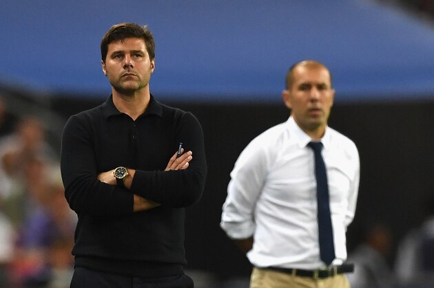 LONDON, ENGLAND - SEPTEMBER 14: Mauricio Pochettino, Manager of Tottenham Hotspur and Leonardo Jardim head coach of AS Monaco look on during the UEFA Champions League match between Tottenham Hotspur FC and AS Monaco FC at Wembley Stadium on September 14, 2016 in London, England.  (Photo by Shaun Botterill/Getty Images)
