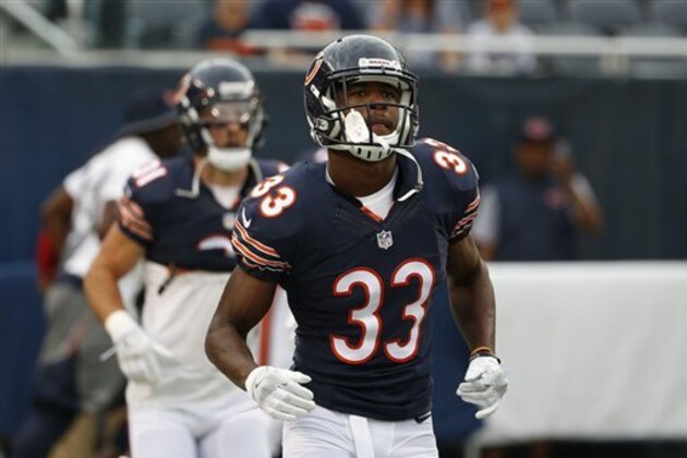Chicago Bears running back Jeremy Langford (33) before an NFL football game against the Denver Broncos in Chicago, Thursday, Aug. 11, 2016. (AP Photo/Nam Y. Huh)