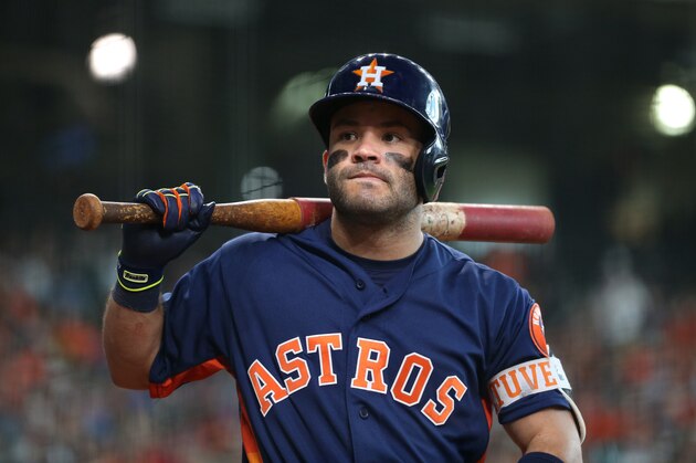HOUSTON, TX - AUGUST 28: Jose Altuve #27 of the Houston Astros waits in the on deck circle during the game against the Tampa Bay Rays at Minute Maid Park on Sunday, August 28, 2016 in Houston, Texas. (Photo by Brad Mangin/MLB Photos via Getty Images) HOUSTON, TX - AUGUST 28: Jose Altuve #27 of the Houston Astros waits in the on deck circle during the game against the Tampa Bay Rays at Minute Maid Park on Sunday, August 28, 2016 in Houston, Texas. (Photo by Brad Mangin/MLB Photos via Getty Images)