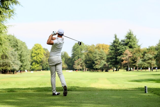MONZA, ITALY - SEPTEMBER 15:  Rikard Karlberg of Sweden tees off on the 15th hole during the first round of the Italian Open at Golf Club Milano on September 15, 2016 in Monza, Italy.  (Photo by Andrew Redington/Getty Images)