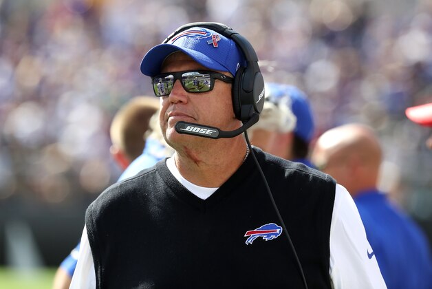 BALTIMORE, MD - SEPTEMBER 11: Head Coach Rex Ryan looks on against the Baltimore Ravens in the second half of the game at M&T Bank Stadium on September 11, 2016 in Baltimore, Maryland. (Photo by Rob Carr/Getty Images)