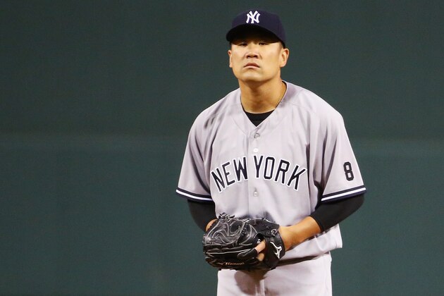BOSTON, MA - SEPTEMBER 15:  Masahiro Tanaka #19 of the New York Yankees prepares to pitch against the Boston Red Sox during the first inning at Fenway Park on September 15, 2016 in Boston, Massachusetts.  (Photo by Maddie Meyer/Getty Images)