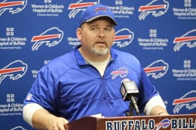 Buffalo Bills offensive coordinator Greg Roman speaks to the media during the team's NFL football minicamp in Orchard Park, N.Y., Wednesday, June 15, 2016. (AP Photo/Bill Wippert)
