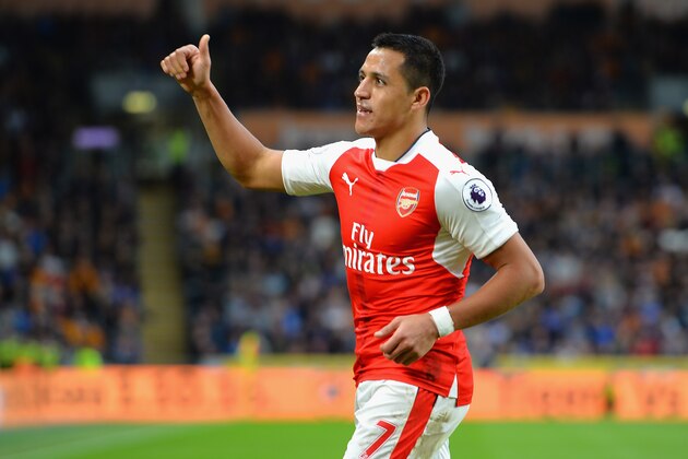 HULL, ENGLAND - SEPTEMBER 17:  Alexis Sanchez of Arsenal celebrates scoring his sides third goal during the Premier League match between Hull City and Arsenal at KCOM Stadium on September 17, 2016 in Hull, England.  (Photo by Tony Marshall/Getty Images)