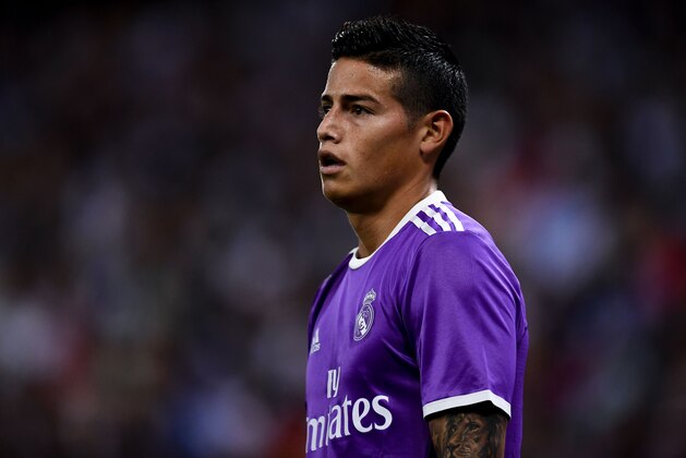BARCELONA, SPAIN - SEPTEMBER 18:  James Rodriguez of Real Madrid CF looks on during the La Liga match between RCD Espanyol and Real Madrid CF at the RCDE stadium on September 18, 2016 in Barcelona, Spain.  (Photo by David Ramos/Getty Images)
