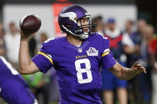 Minnesota Vikings quarterback Sam Bradford throws a pass during the second half of an NFL football game against the Green Bay Packers Sunday, Sept. 18, 2016, in Minneapolis. (AP Photo/Jim Mone)
