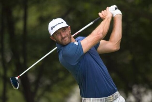 Dustin Johnson tees off from the second tee box during the final round of the BMW Championship golf tournament at Crooked Stick Golf Club in Carmel, Ind., Sunday, Sept. 11, 2016. Dustin Johnson won the tournament. (AP Photo/Doug McSchooler)