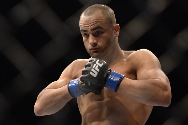 LAS VEGAS, NV - JULY 07:   Eddie Alvarez stands in the Octagon prior to his lightweight championship bout against Rafael Dos Anjos during the UFC Fight Night event inside the MGM Grand Garden Arena on July 7, 2016 in Las Vegas, Nevada. (Photo by Brandon Magnus/Zuffa LLC/Zuffa LLC via Getty Images)