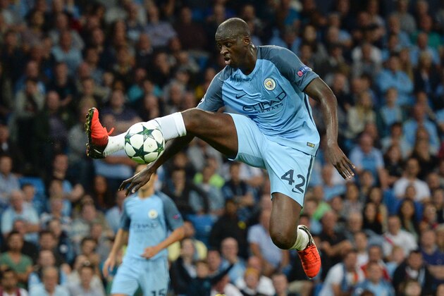 Manchester City's Ivorian midfielder and captain Yaya Toure controls the ball during the UEFA Champions league second leg play-off football match between Manchester City and Steaua Bucharest at the Etihad Stadium in Manchester, north west England on August 24, 2016. / AFP / OLI SCARFF        (Photo credit should read OLI SCARFF/AFP/Getty Images)