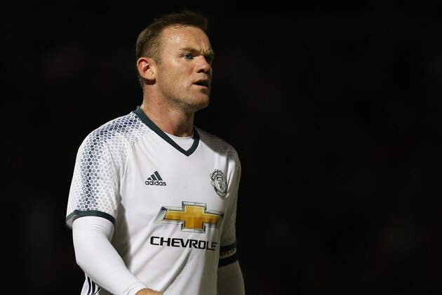 NORTHAMPTON, ENGLAND - SEPTEMBER 21: Wayne Rooney of Manchester United during the EFL Cup match between Northampton Town and Manchester United at Sixfields on September 21, 2016 in Northampton, England. (Photo by Catherine Ivill - AMA/Getty Images)