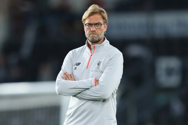 DERBY, ENGLAND - SEPTEMBER 20:  Jurgen Klopp, Manager of Liverpool looks on prior to the EFL Cup Third Round match between Derby County and Liverpool at iPro Stadium on September 20, 2016 in Derby, England.  (Photo by Richard Heathcote/Getty Images)