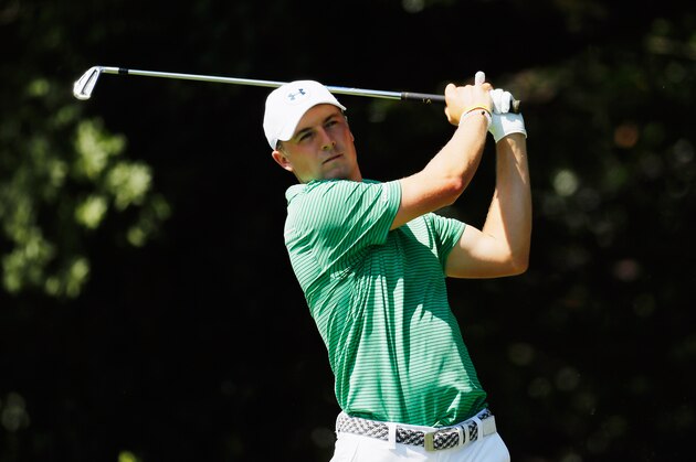 ATLANTA, GA - SEPTEMBER 22:  Jordan Spieth hits his tee shot on the second hole during the first round of the TOUR Championship By Coca-Cola at East Lake Golf Club on September 22, 2016 in Atlanta, Georgia.  (Photo by Kevin C. Cox/Getty Images)
