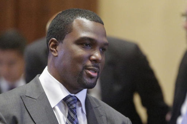 FILE - In this Jan. 13, 2016 file photo, Illinois state Sen. Napoleon Harris, D-Harvey, speaks to lawmakers at the state Capitol in Springfield. Harris is one of three Democratic hopefuls running for the U.S. Senate. He faces U.S. Rep. Tammy Duckworth, D-Ill., and Andrea Zopp, former president and CEO of the Chicago Urban League, in the Democratic primary on March 15, 2016. (AP Photo/Seth Perlman, File)