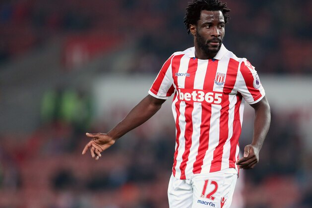 STOKE ON TRENT, ENGLAND - SEPTEMBER 21: Wilfried Bony of Stoke City during the EFL Cup Third Round match between Stoke City and Hull City at Britannia Stadium on September 21, 2016 in Stoke on Trent, England. (Photo by James Baylis - AMA/Getty Images)