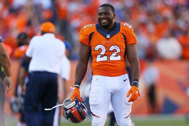 DENVER, CO - SEPTEMBER 18:  Running back C.J. Anderson #22 of the Denver Broncos smiles on the sideline of the second half of the game against the Indianapolis Colts at Sports Authority Field at Mile High on September 18, 2016 in Denver, Colorado. (Photo by Justin Edmonds/Getty Images)