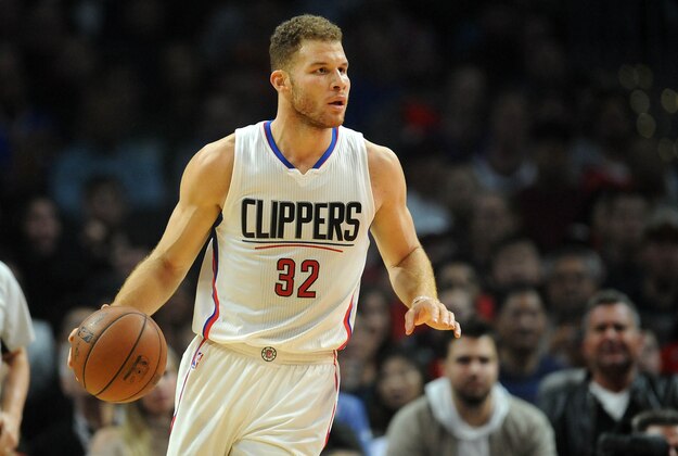 December 21, 2015; Los Angeles, CA, USA; Los Angeles Clippers forward Blake Griffin (32) moves the ball against Oklahoma City Thunder during the first half  at Staples Center. Mandatory Credit: Gary A. Vasquez-USA TODAY Sports