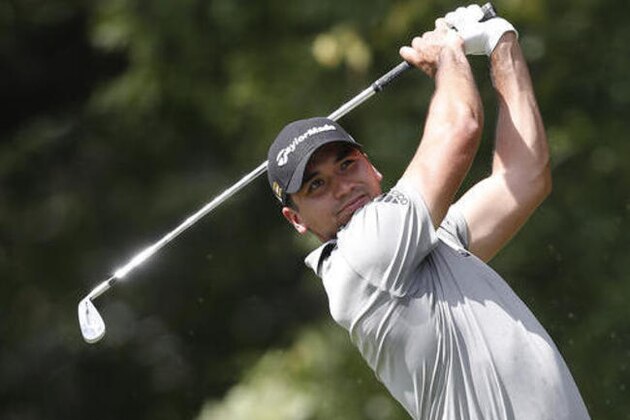 Jason Day hits from the tee on the second hole during the second round of play at the Tour Championship golf tournament at East Lake Golf Club Friday, Sept. 23, 2016, in Atlanta. (AP Photo/John Bazemore)