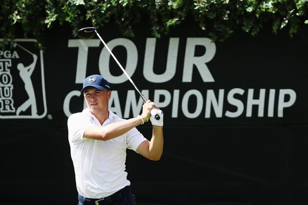 ATLANTA, GA - SEPTEMBER 23:  Jordan Spieth watches his tee shot on the first hole during the second round of the TOUR Championship at East Lake Golf Club on September 23, 2016 in Atlanta, Georgia.  (Photo by Sam Greenwood/Getty Images)