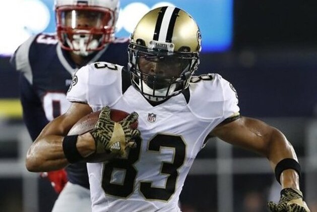 New Orleans Saints wide receiver Willie Snead runs against the New England Patriots during the first half of a preseason NFL football game Thursday, Aug. 11, 2016, in Foxborough, Mass. (AP Photo/Winslow Townson)
