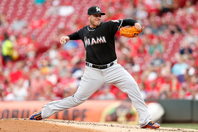 CINCINNATI, OH - AUGUST 18:  Jose Fernandez #16 of the Miami Marlins throws a pitch during the second inning of the game against the Cincinnati Reds at Great American Ball Park on August 18, 2016 in Cincinnati, Ohio. (Photo by Kirk Irwin/Getty Images)
