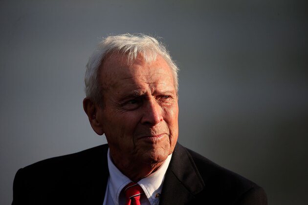 ORLANDO, FL - MARCH 20:  Arnold Palmer looks on during the trophy ceremony following the final round of the Arnold Palmer Invitational Presented by MasterCard at Bay Hill Club and Lodge on March 20, 2016 in Orlando, Florida.  (Photo by Chris Trotman/Getty Images)