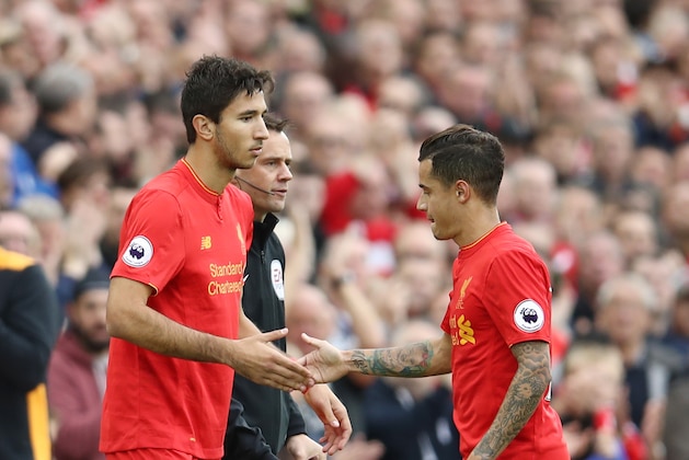 LIVERPOOL, ENGLAND - SEPTEMBER 24:  Marko Grujic of Liverpool replaces Philippe Coutinho of Liverpool as substitute during the Premier League match between Liverpool and Hull City at Anfield on September 24, 2016 in Liverpool, England.  (Photo by Julian Finney/Getty Images)