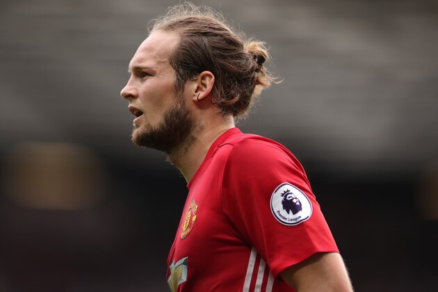 MANCHESTER, ENGLAND - SEPTEMBER 24: Daley Blind of Manchester United during the Premier League match between Manchester United and Leicester City at Old Trafford on September 24, 2016 in Manchester, England. (Photo by James Baylis - AMA/Getty Images)