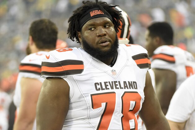 Aug 12, 2016; Green Bay, WI, USA;  Cleveland Browns offensive lineman Alvin Bailey (78) during the game against the Green Bay Packers at Lambeau Field. Mandatory Credit: Benny Sieu-USA TODAY Sports