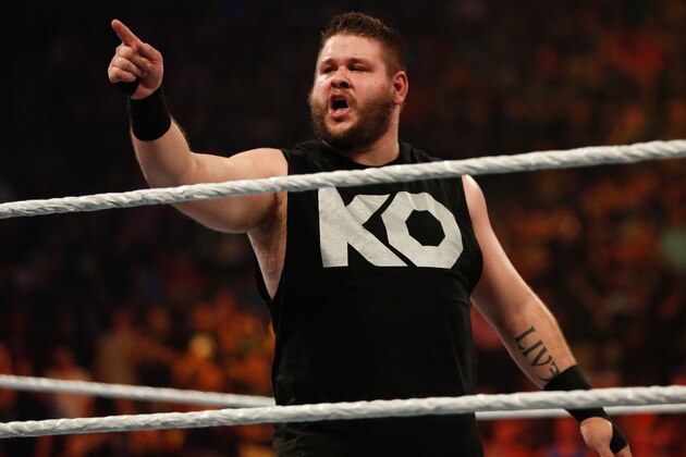 NEW YORK, NY - AUGUST 23:  Kevin Owens celebrates his victory over Cesaro at the WWE SummerSlam 2015 at Barclays Center of Brooklyn on August 23, 2015 in New York City.  (Photo by JP Yim/Getty Images)