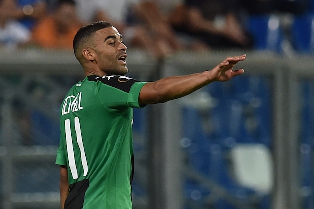 REGGIO NELL'EMILIA, ITALY - SEPTEMBER 15:  Gregoire Defrel of US Sassuolo Calcio celebrates after scoring the goal 2-0 during the UEFA Europa League match between US Sassuolo Calcio and Athletic Club at Mapei Stadium - Citta' del Tricolore on September 15, 2016 in Reggio nell'Emilia, Italy.  (Photo by Giuseppe Bellini/Getty Images)