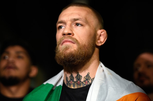 LAS VEGAS, NV - AUGUST 20:  Conor McGregor of Ireland prepares to walkout prior to facing Nate Diaz in their welterweight bout during the UFC 202 event at T-Mobile Arena on August 20, 2016 in Las Vegas, Nevada. (Photo by Jeff Bottari/Zuffa LLC/Zuffa LLC via Getty Images)